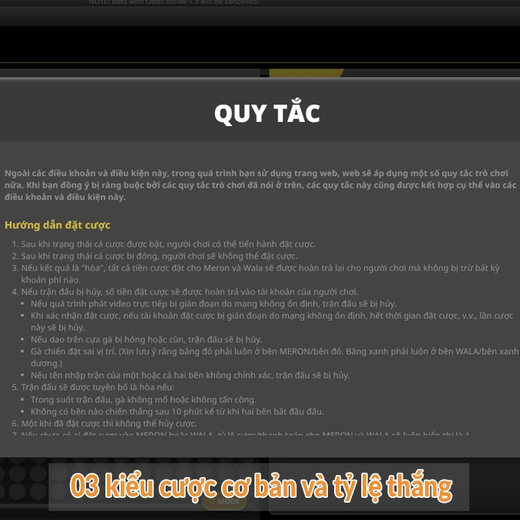 03 kiểu cược cơ bản và tỷ lệ thắng