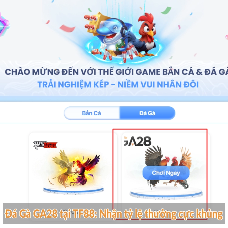 Đá Gà GA28 tại TF88 Nhận tỷ lệ thưởng cực khủng