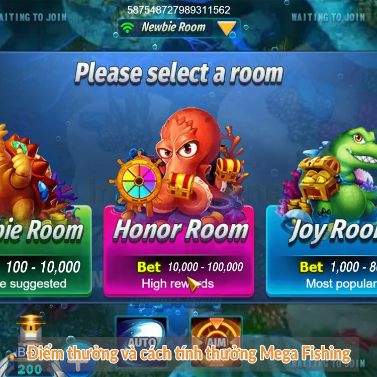 Điểm thưởng và cách tính thưởng Mega Fishing