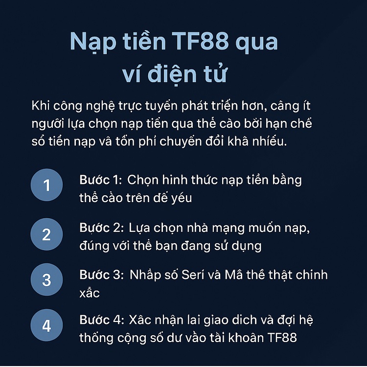 Nạp tiền TF88 qua ví điện tử